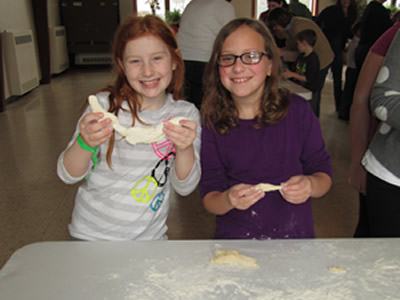 children playing with dough