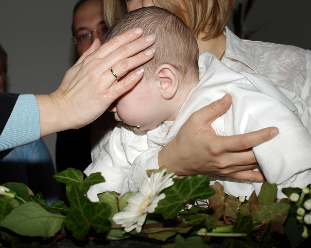 baby being baptized