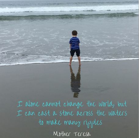 I alone cannot change the world, but I can cast a stone across the waters to make many ripples - Mother Teresa