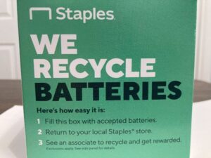 Staples battery recycling