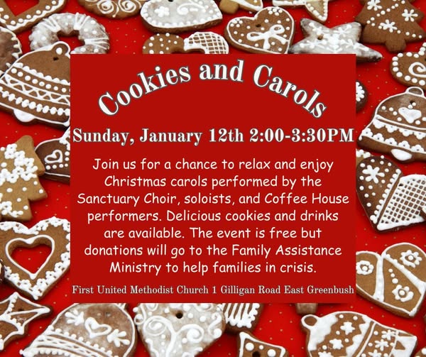 Cookies and Carols, Sunday January 12 at 2:00 PM