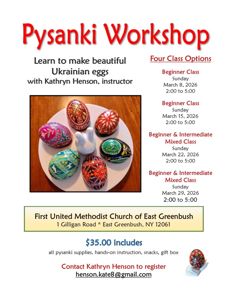 Pysanki Workshop Sunday's from 2:00 - 5:00 in March starting March 8th