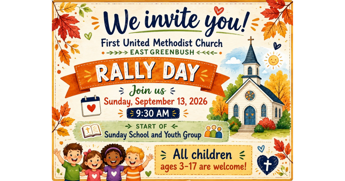 You are invited to Rally Day, September 13, 2026 9:30 AM
